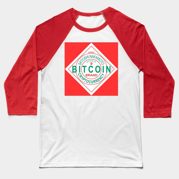 Bitcoin Bearish Label Baseball T-Shirt by saintchristopher